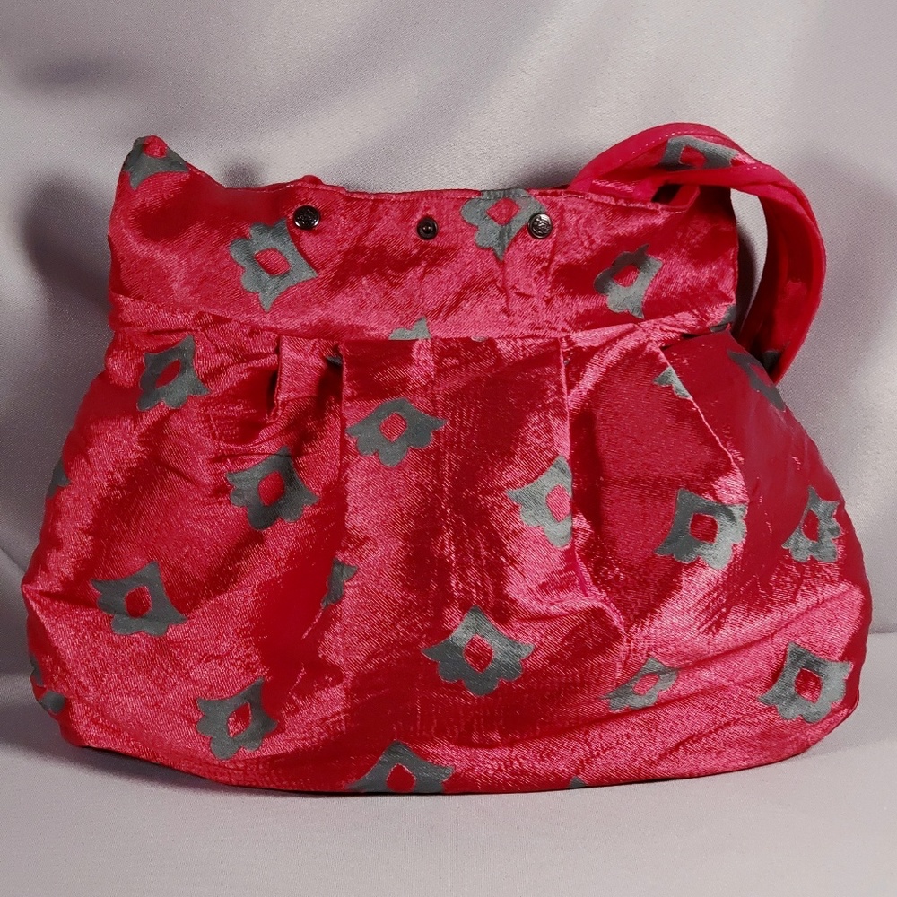 Red Brocade Reversible Tote